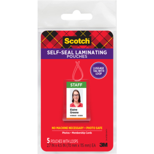‎Scotch Self-Sealing Laminating Pouches LS853-5G Bag Tags